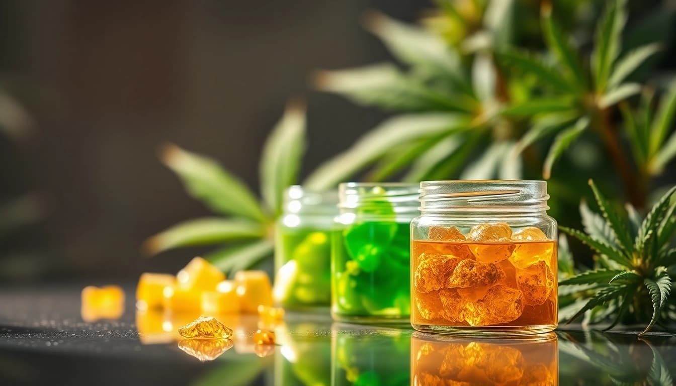 Buy Cannabis Extracts Europe displayed beautifully in jars, emphasizing quality and variety.