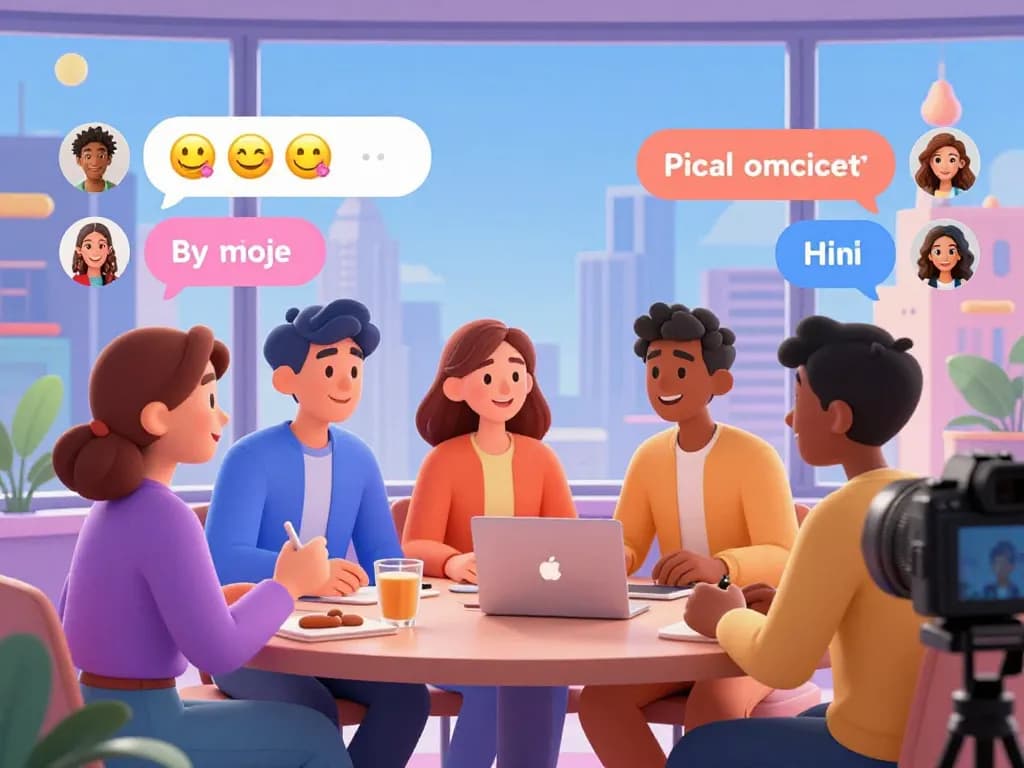 Engaging spicychat virtual interaction with animated avatars and vibrant digital interface.