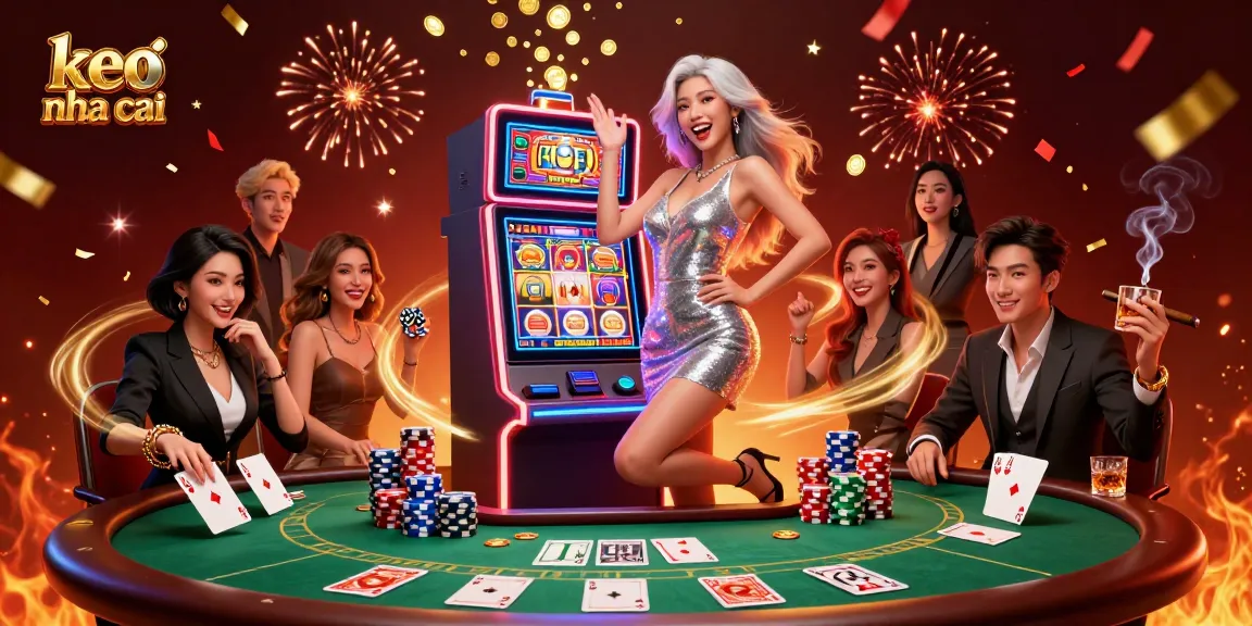 Engage in thrilling action with keo nha cai amidst neon excitement and cash-filled celebrations.