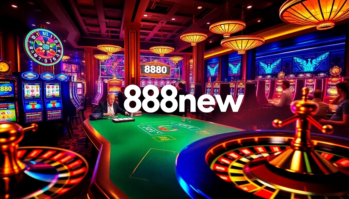 Experience the thrill of high-stakes poker at 888new casino with vibrant slot machines and roulette.