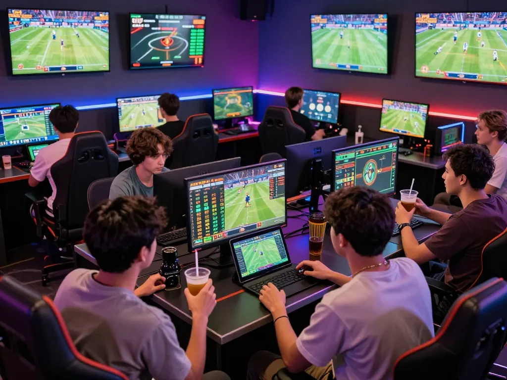 Exciting W88 sports betting scene with players engaged in live gambling activities in a vibrant setting.