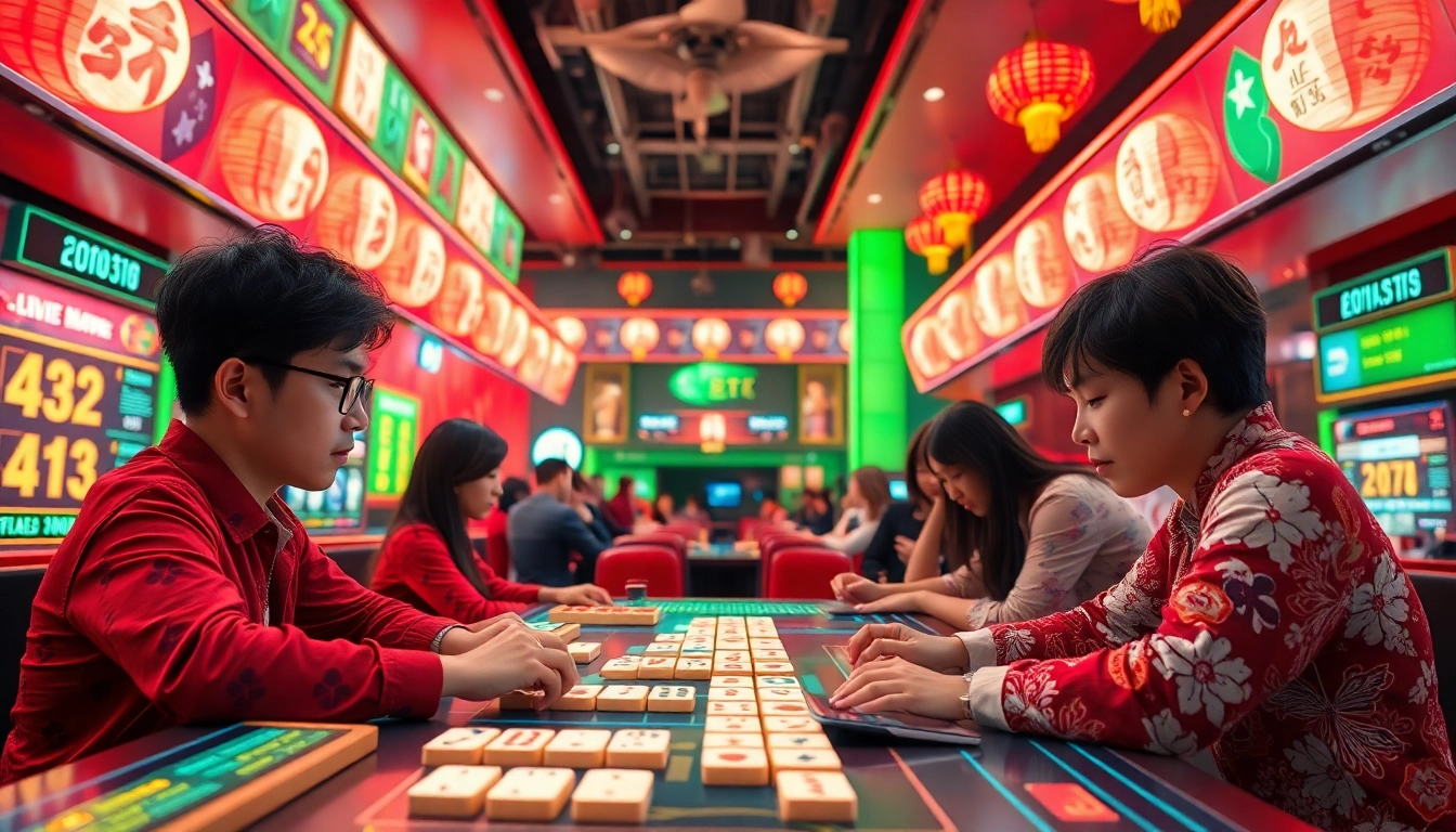Engaging scene showing https://nk88.gg/ online gaming with mahjong tiles and vibrant graphics.