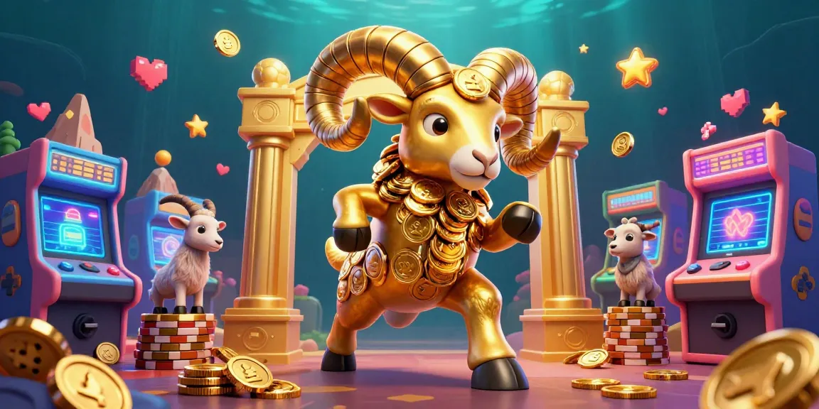 O8 showcases a vibrant 3D casino scene with a golden ram at the center, amidst colorful gaming elements.