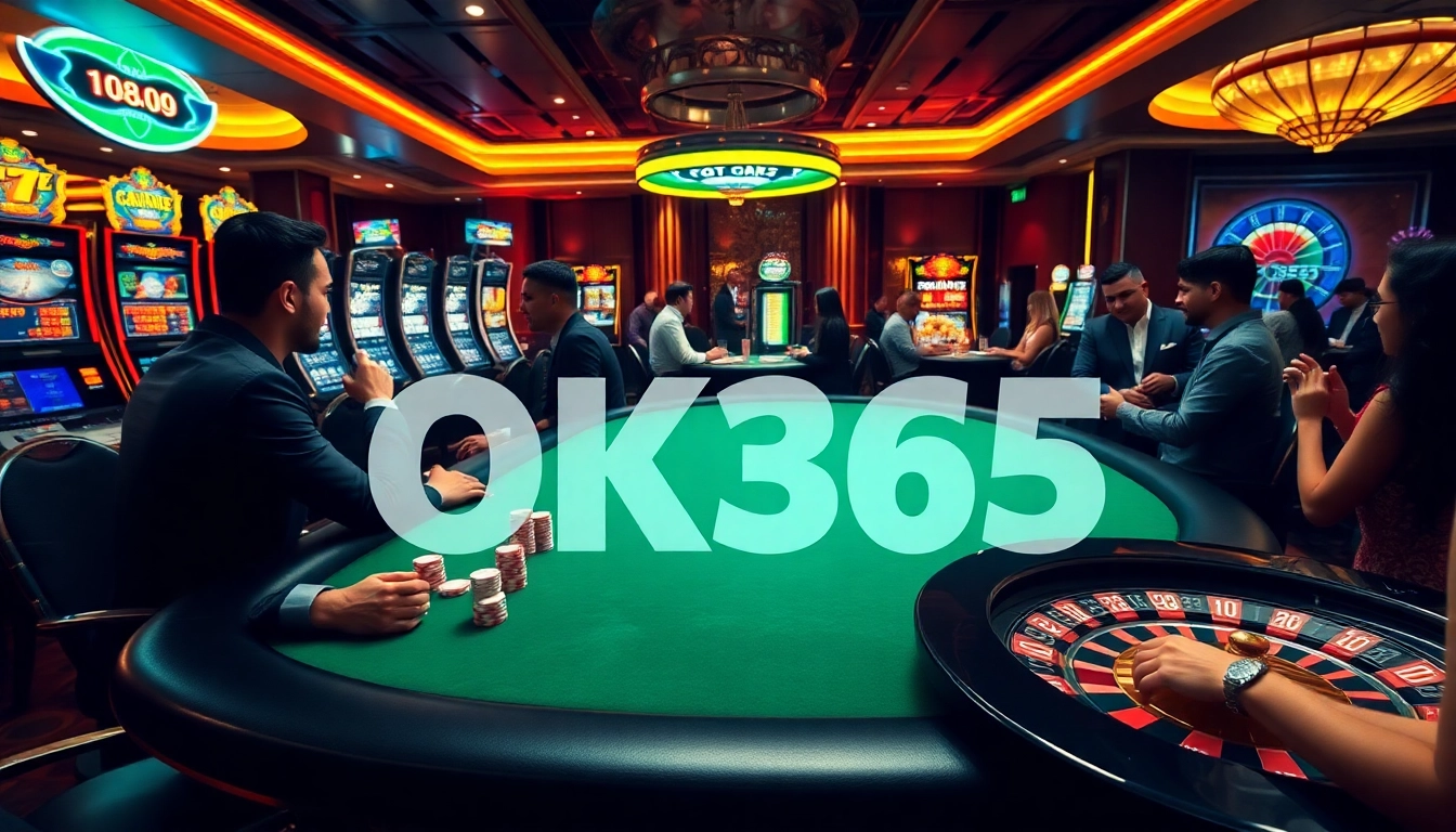 Engaged players experiencing the thrill of casino games at OK365's vibrant online casino environment.