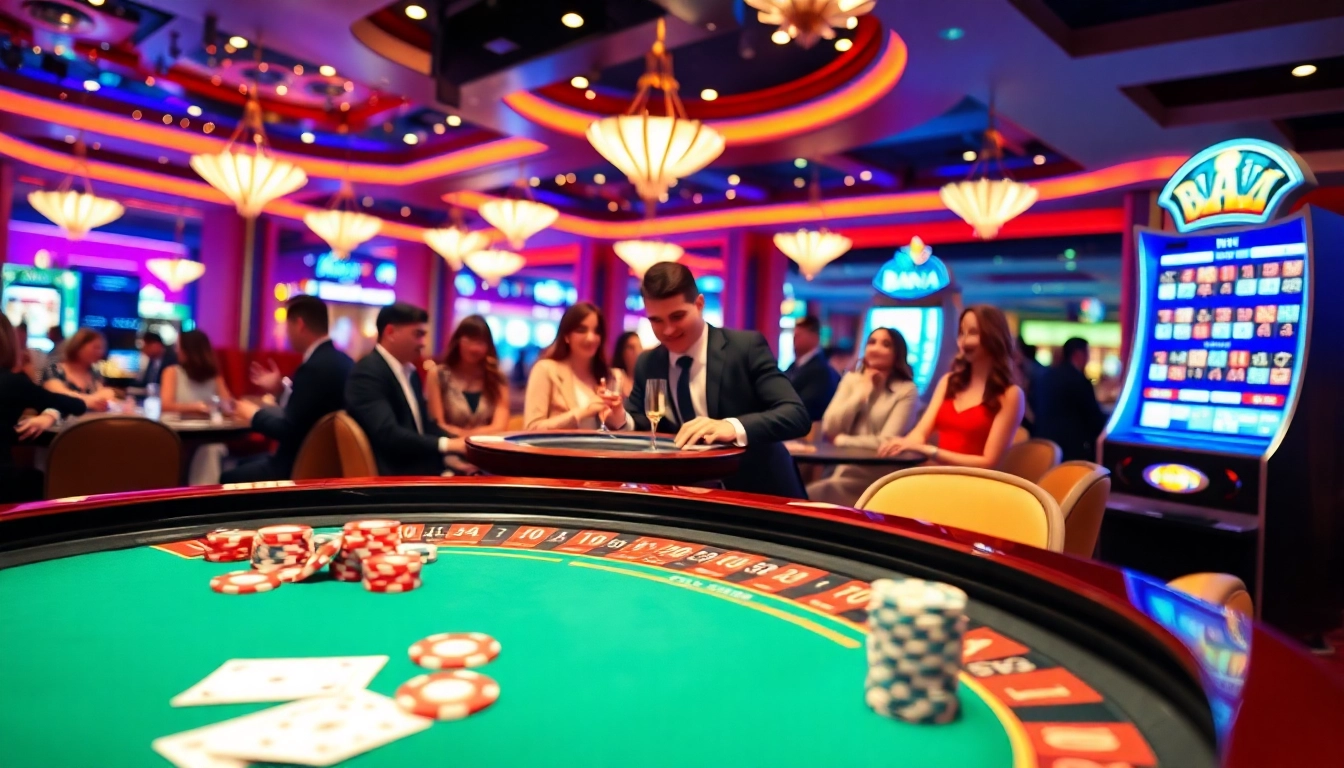 Experience thrilling gameplay at a trusted gambling house (nhà cái uy tín) featuring roulette and vibrant casino elements.