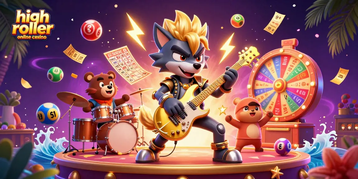 Engaging high roller online casino scene with vibrant characters and dynamic gaming elements.