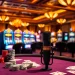 Recording the thrill of poker with the MV88 microphone in a vibrant casino setting.