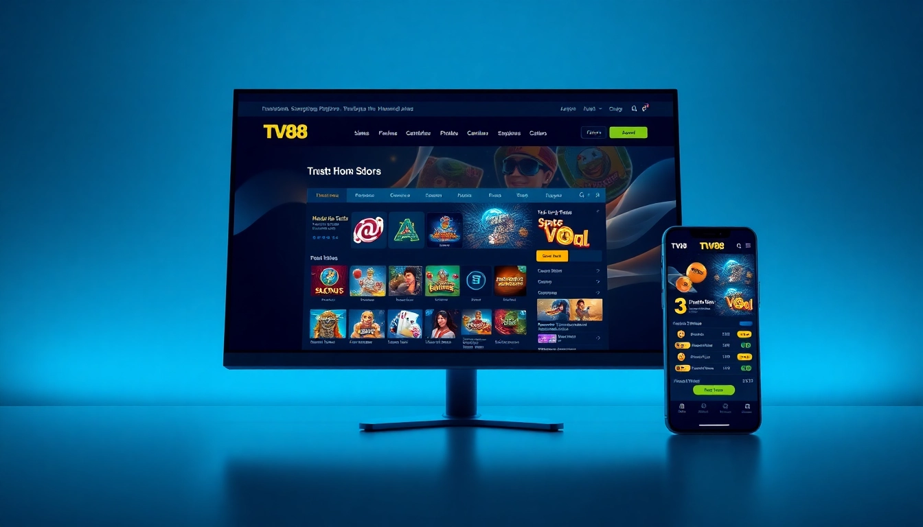 Engaging view of the TV88 online gambling platform showcasing its user-friendly interface and game variety.