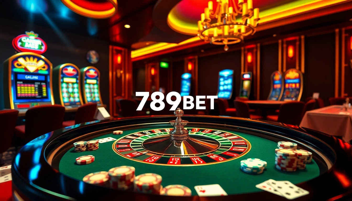 Action-packed casino scene with players engaging at 789BET's roulette table.