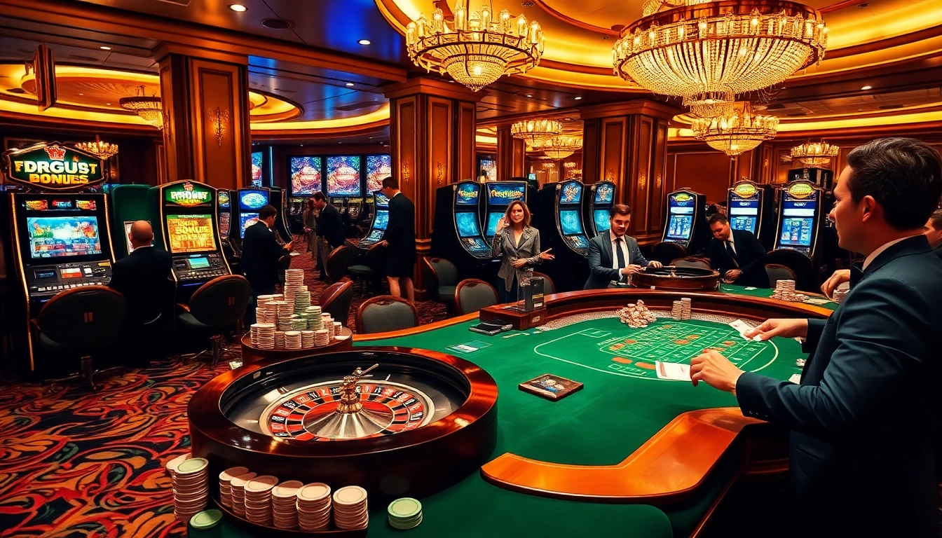 Players enjoy games at the RR88 casino, showcasing excitement and luxury in gambling.