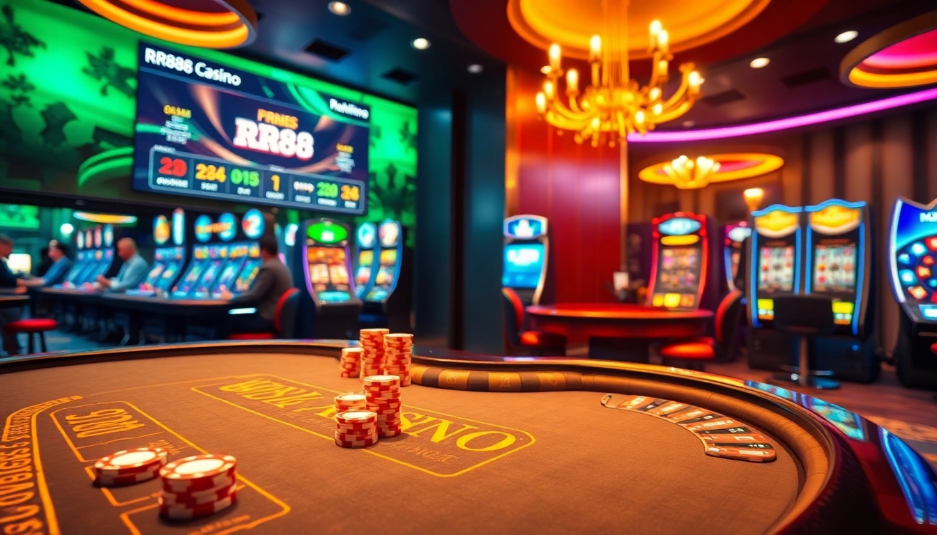 Experience the thrill of RR88 with vibrant casino tables, colorful slots, and energetic online gaming action.
