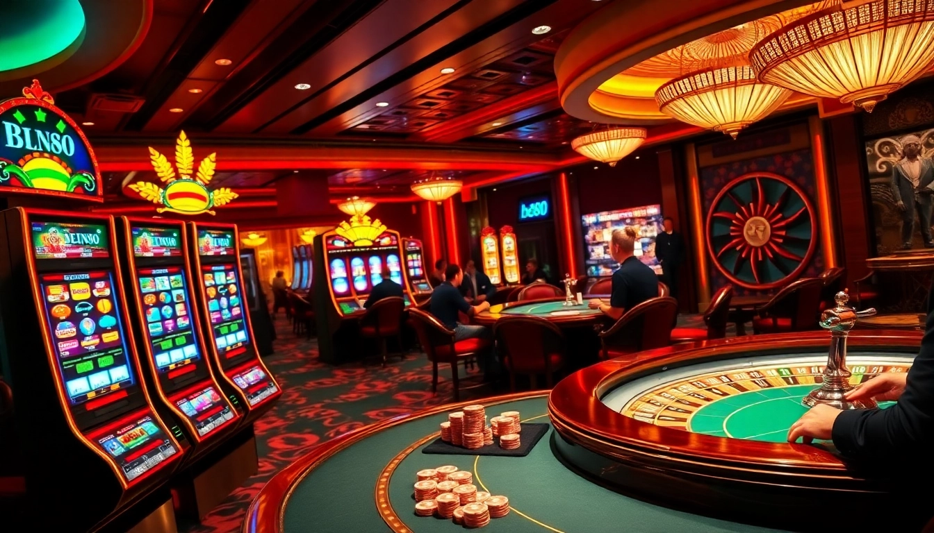 Experience thrilling bets at bet88 with luxurious casino tables and vibrant slot machines.