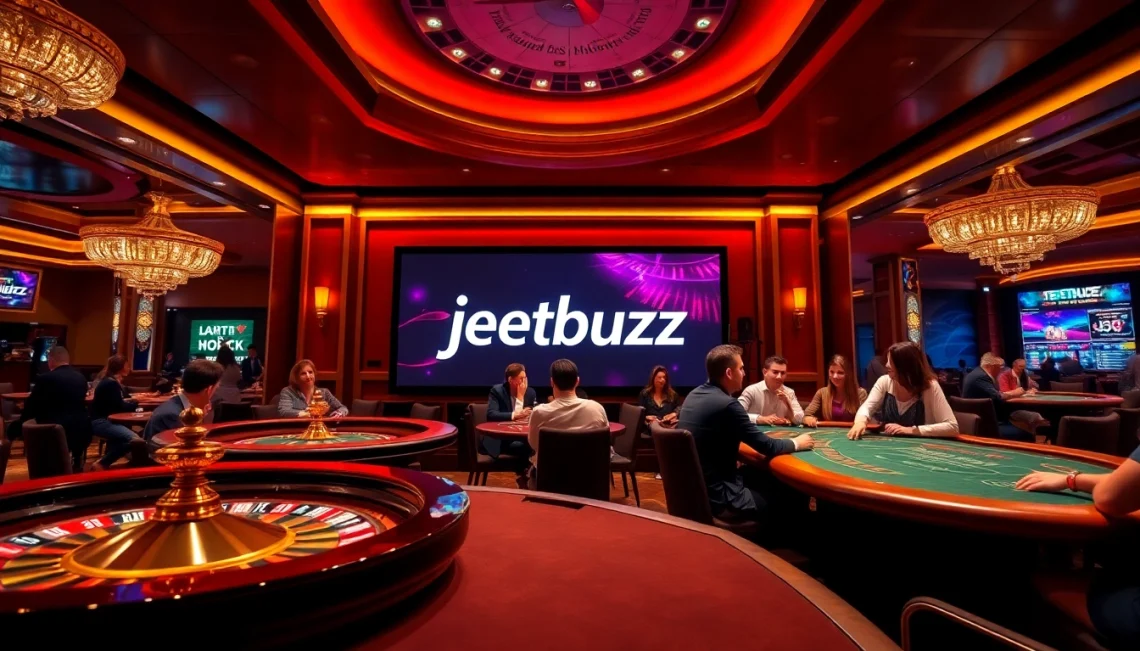 Experience the excitement of jeetbuzz casino with vibrant gameplay at poker tables and roulette.