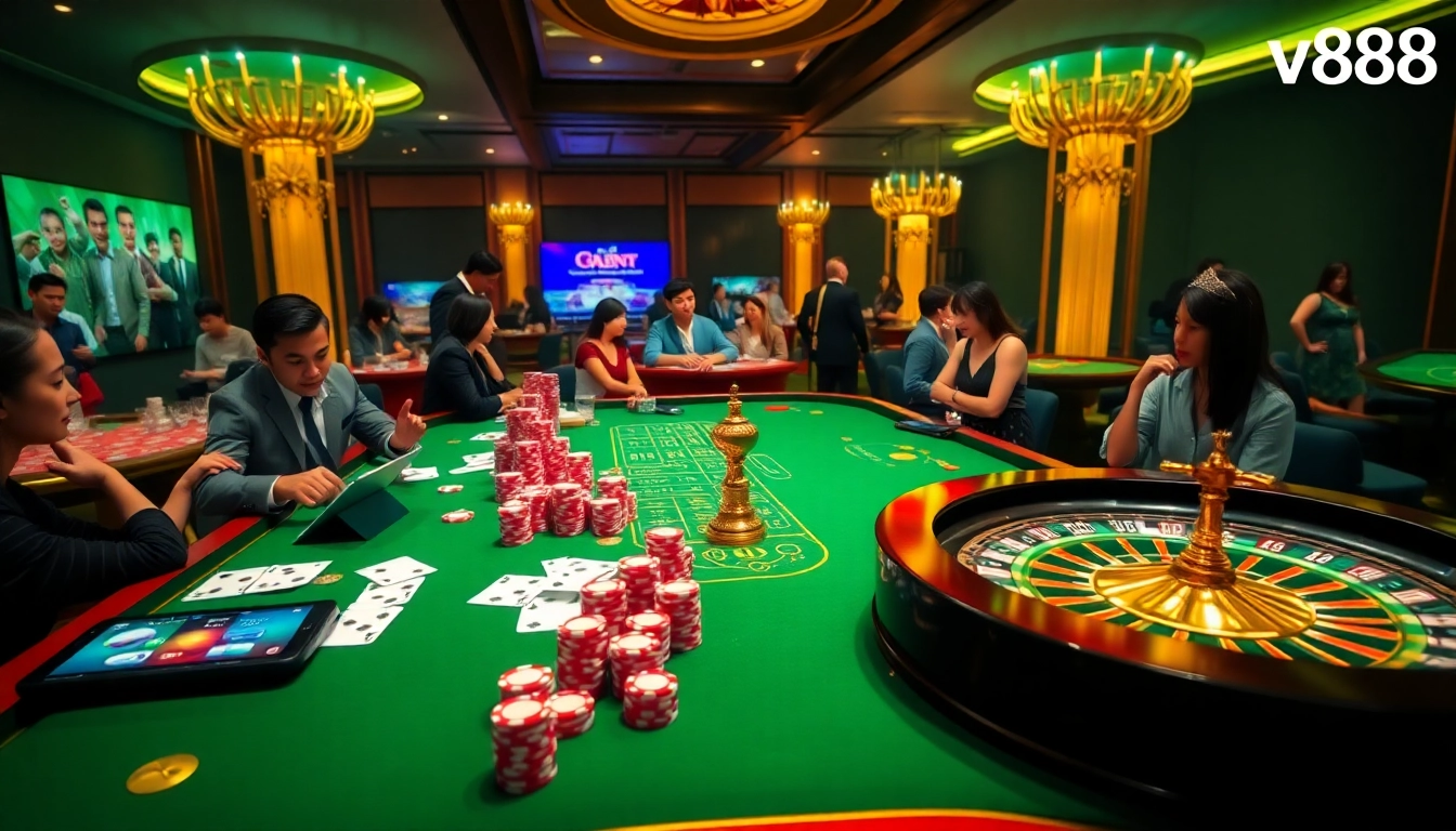 Engage in thrilling casino gaming at vn88 with vibrant cards and dynamic betting action.