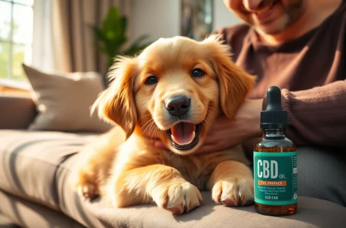 Enhance your dog's well-being with CBD Oil For Dog in a cozy home setting.