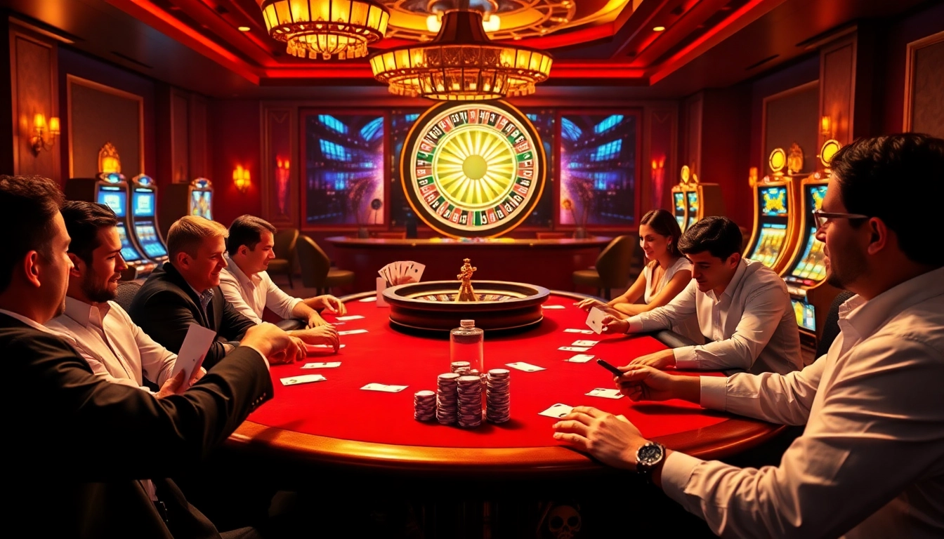 Exciting poker game scene showcasing jeetbuzz with vibrant chips and cards for online gambling.