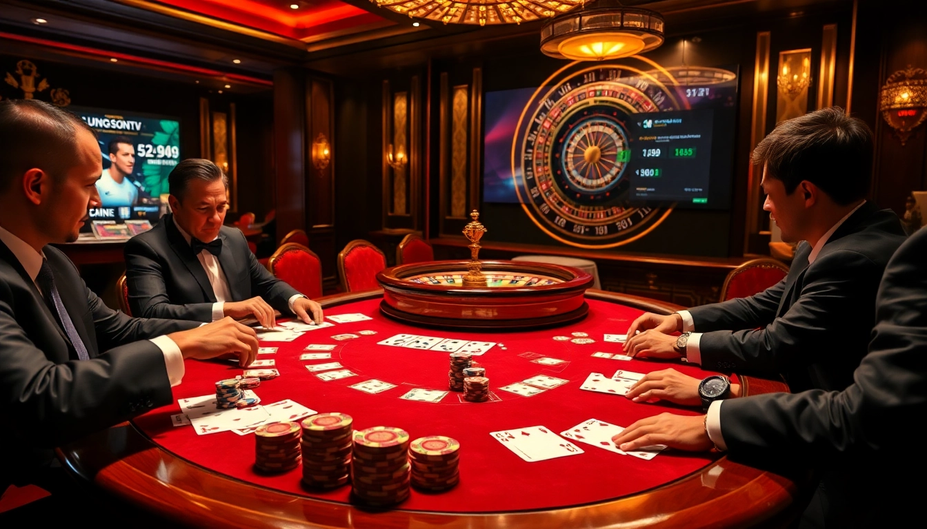 Experience thrilling gameplay at LuongSonTV with our exciting gambling atmosphere featuring poker and roulette.