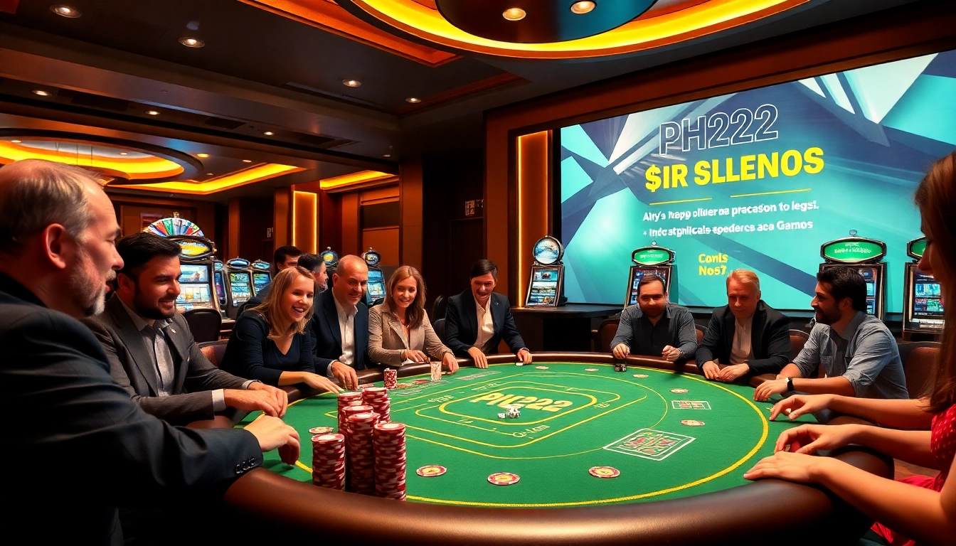 Experience thrilling games at PH222 casino with vibrant tables and excited players.