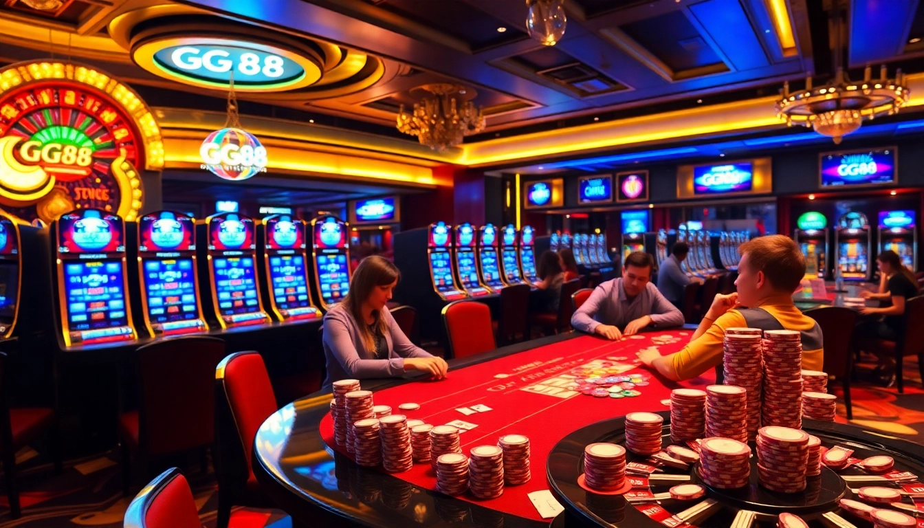 Experience the thrill of GG88 with vibrant slot machines and engaging poker tables.