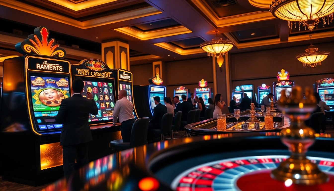 Spin the reels at the slot server kamboja, showcasing vibrant gameplay and elegant casino ambiance.