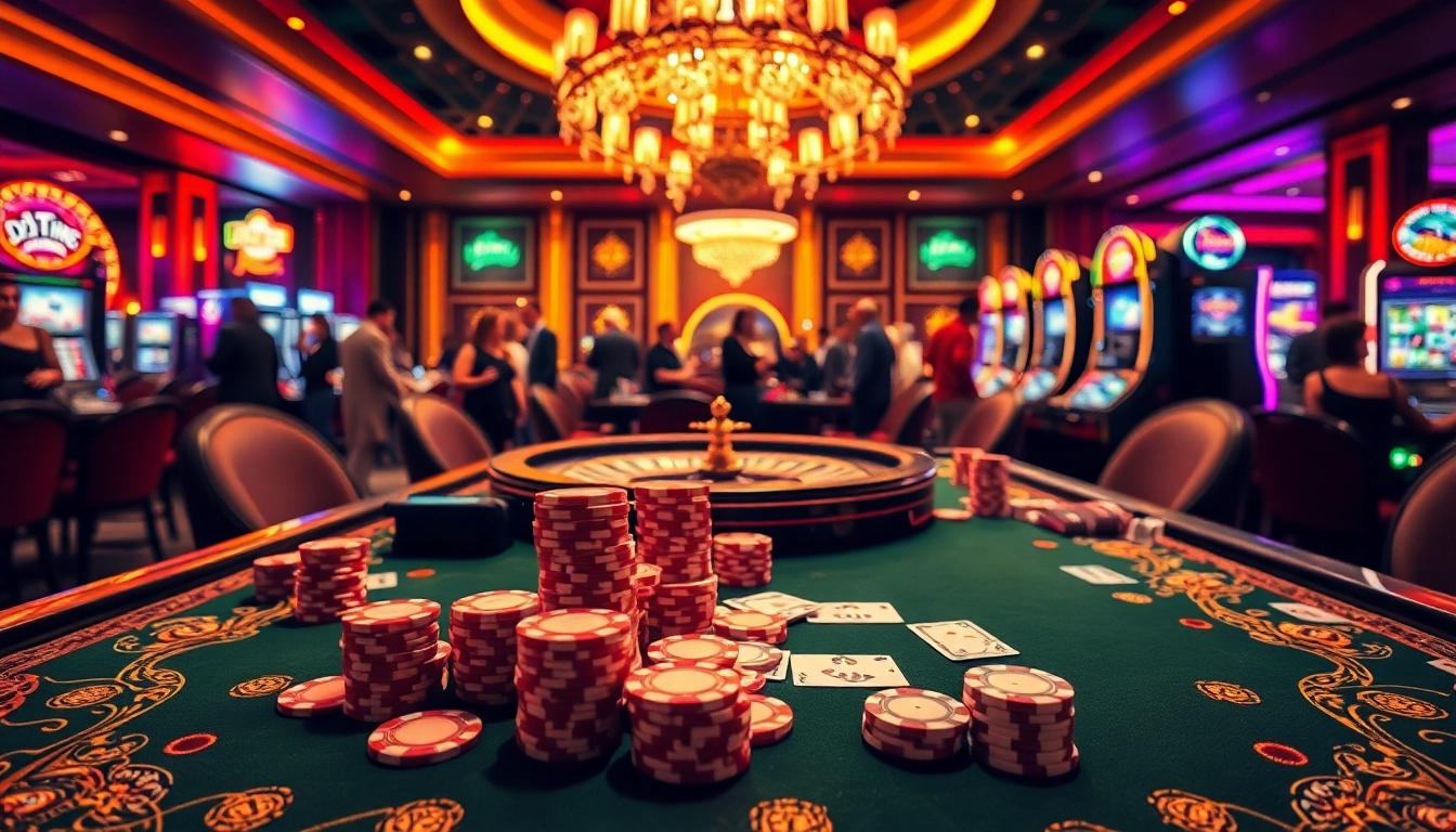 Place your bets with fabet at an exciting casino table filled with colorful chips and cards.