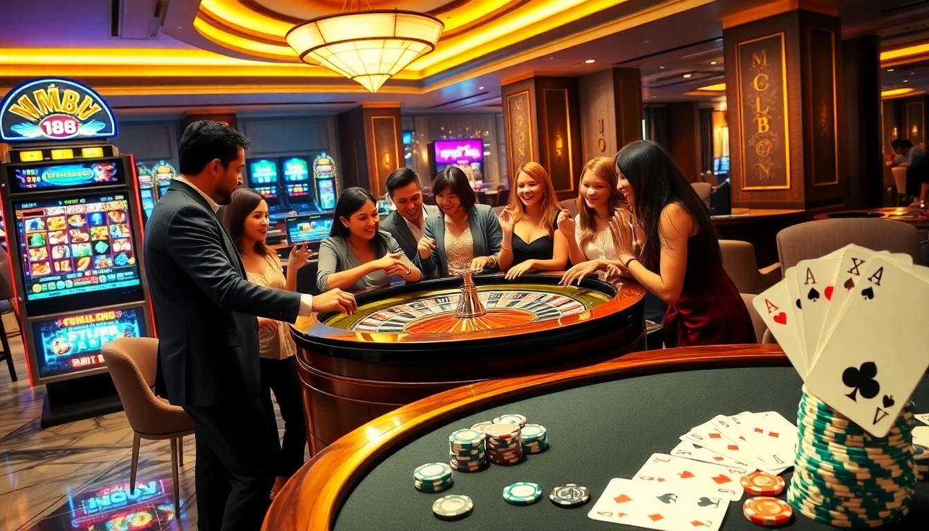 Players placing bets at a roulette table in a luxurious casino atmosphere, showcasing MM88 branding.