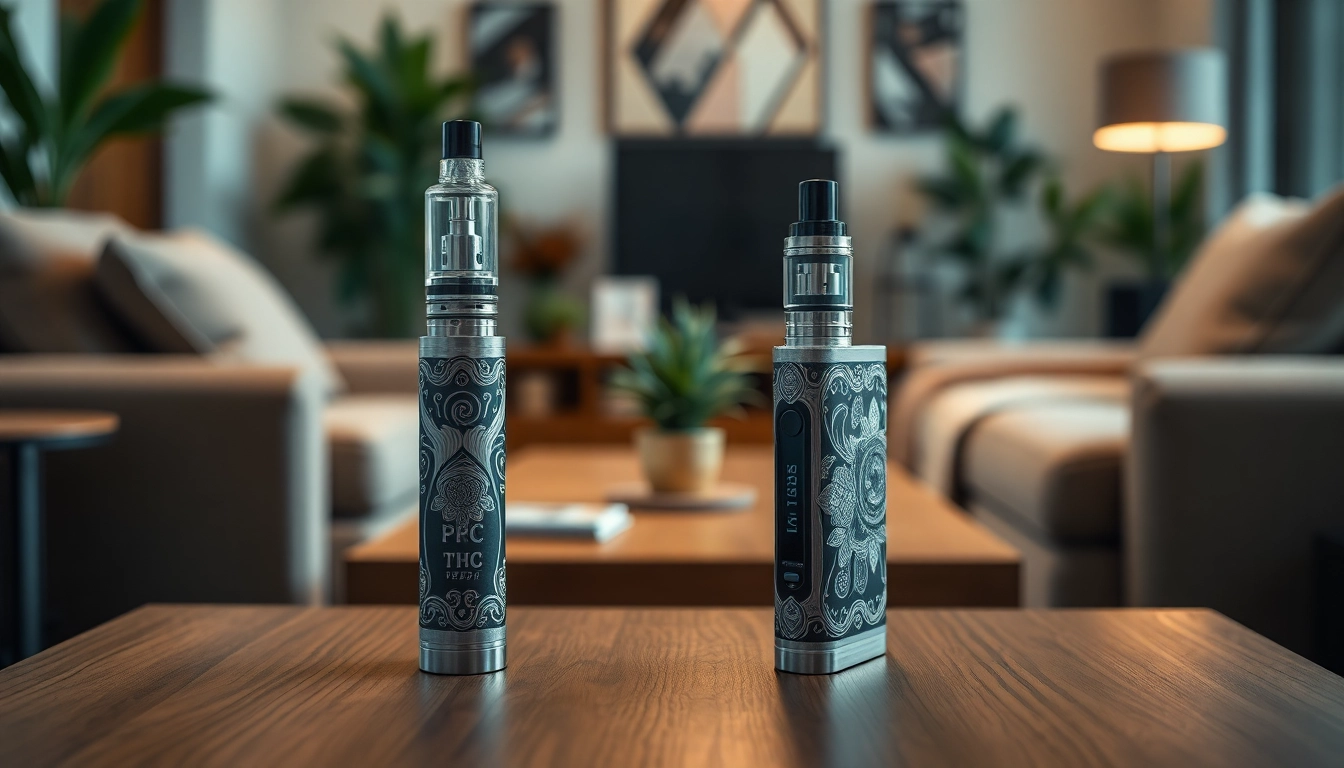 Engaging scene of THC vape Telegram UK setup showcasing a premium vape pen and cozy ambiance.