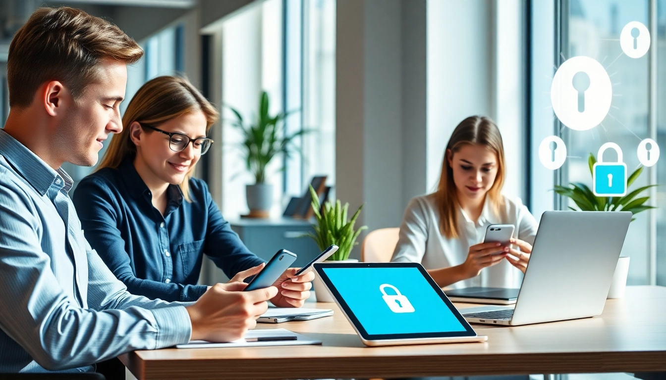 Potato secure messaging application showcased on devices in a modern workspace.