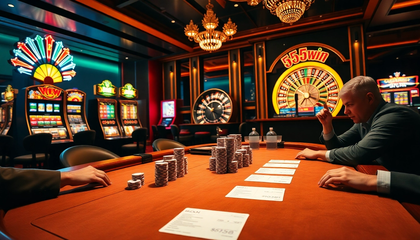 Experience the excitement of gambling with 555win's thrilling poker action and vibrant casino atmosphere.