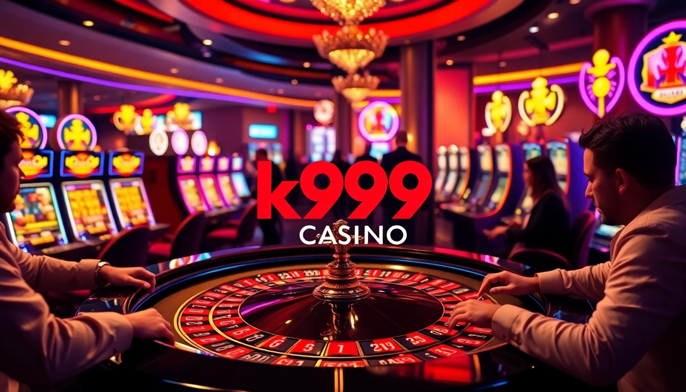 Engaging gameplay at k9k9 casino with exciting roulette and bright slot machines.