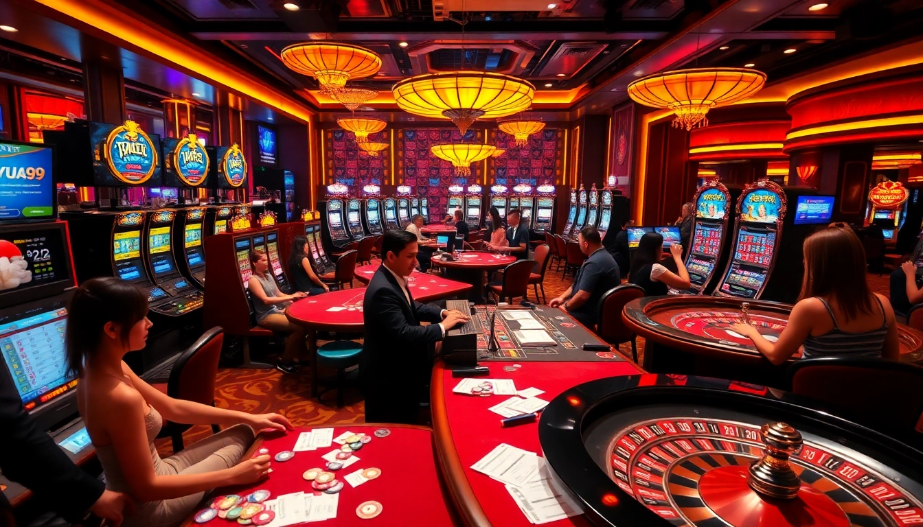Exciting gaming action at a casino table featuring vibrant visual elements for vua99.