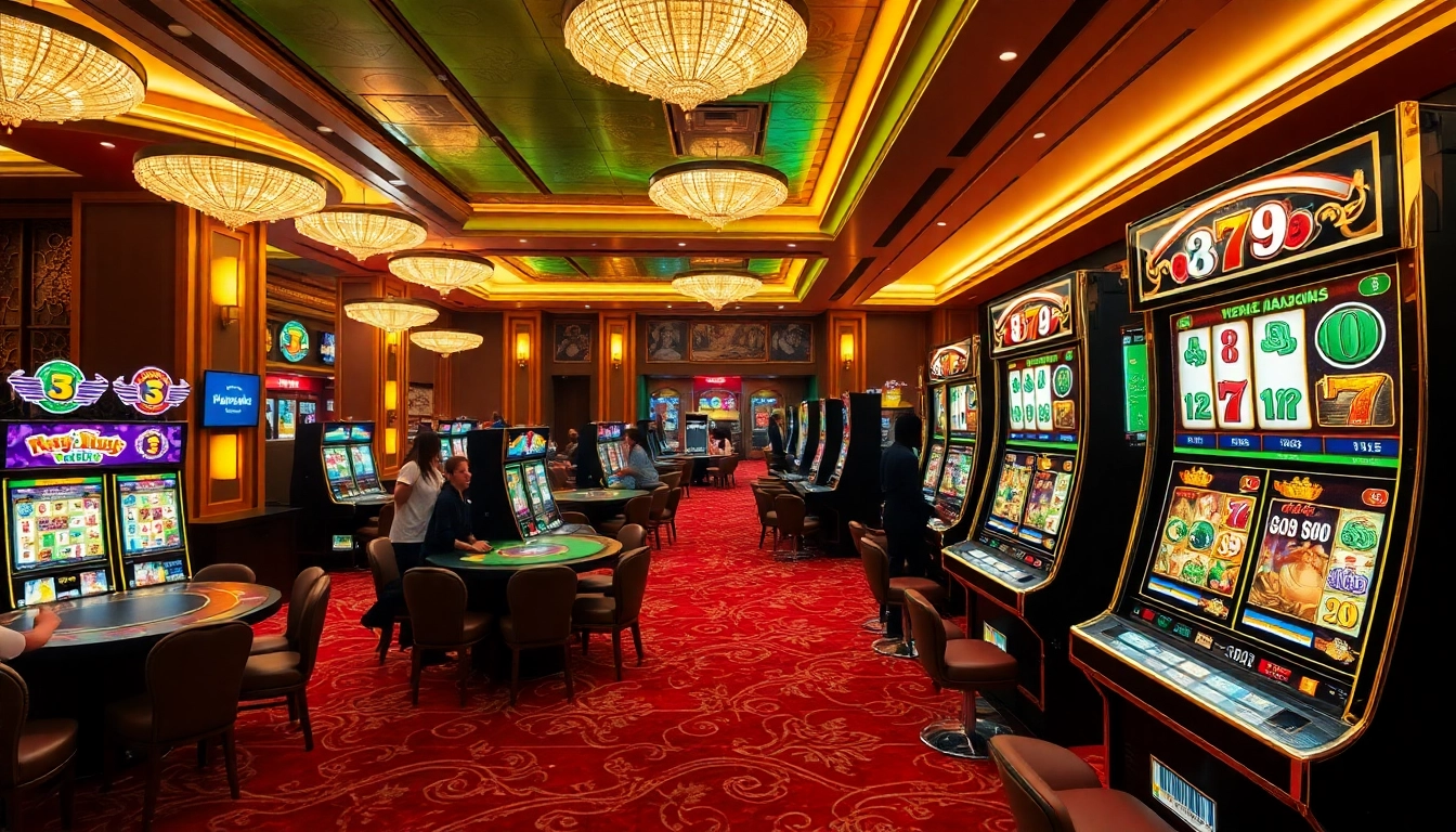 Engage with the thrilling action of the slot demo mahjong, showcasing vibrant casino elements and excitement.