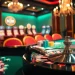 Experience the thrill of SC88 at a luxurious casino with vibrant poker chips, cards, and a roulette wheel.