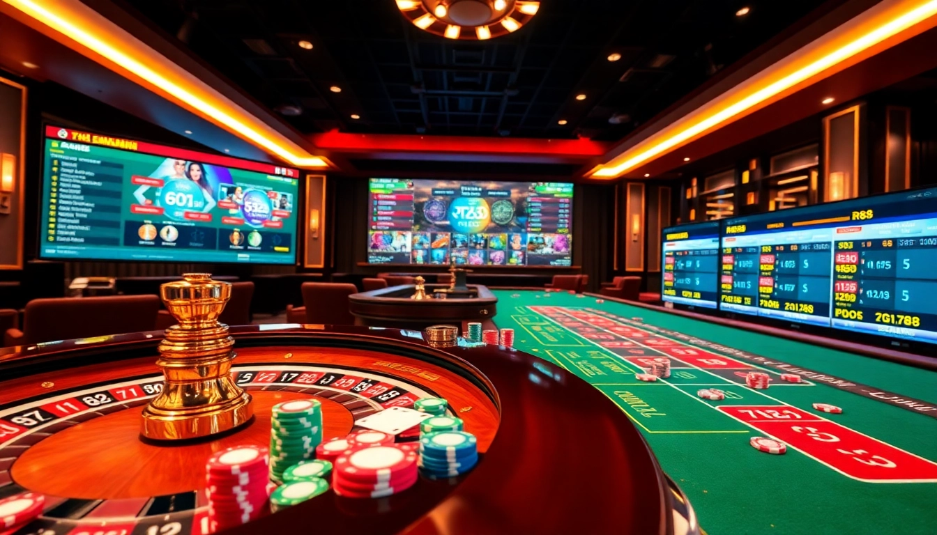 Experience excitement at the RR88 casino table with vibrant poker chips and cards.
