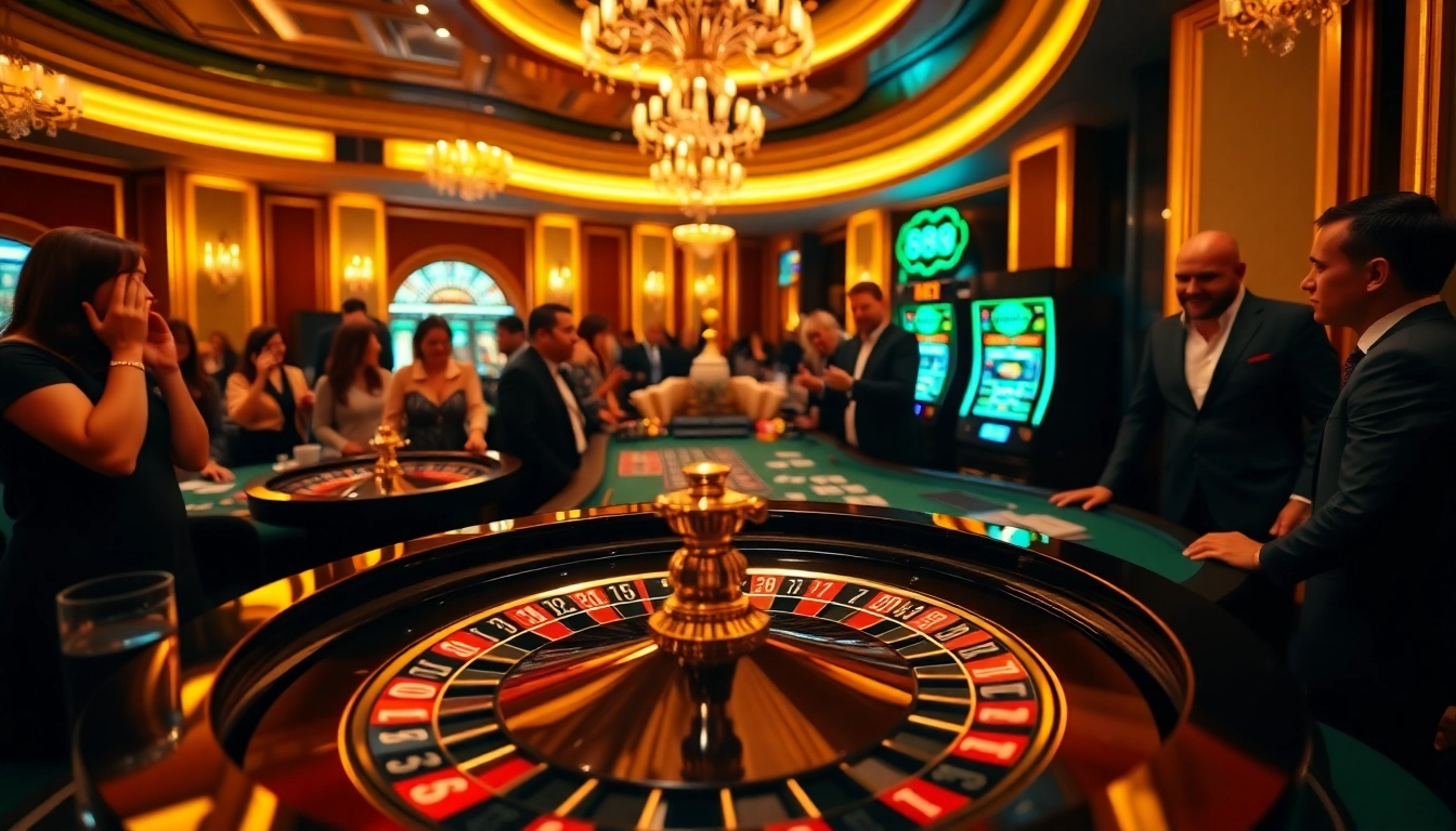 Players enjoying table games at 888new, experiencing luxury and excitement in a vibrant casino atmosphere.