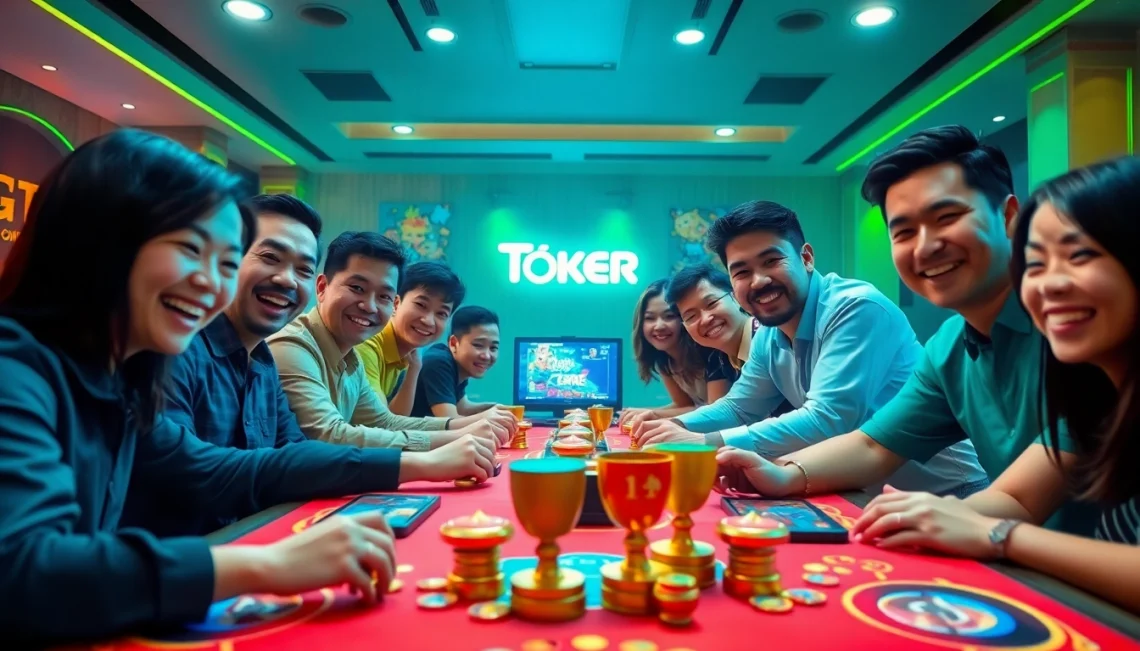 Adegan interaktif para pemain yang menikmati pengalaman bermain Togelsumo secara online dengan elemen digital berwarna-warni.