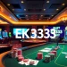 Experience the thrill of gambling at EK333 with vibrant slot machines, poker tables, and a lively casino atmosphere.