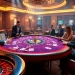 Engaged players at a vmax game table in a luxurious casino setting.