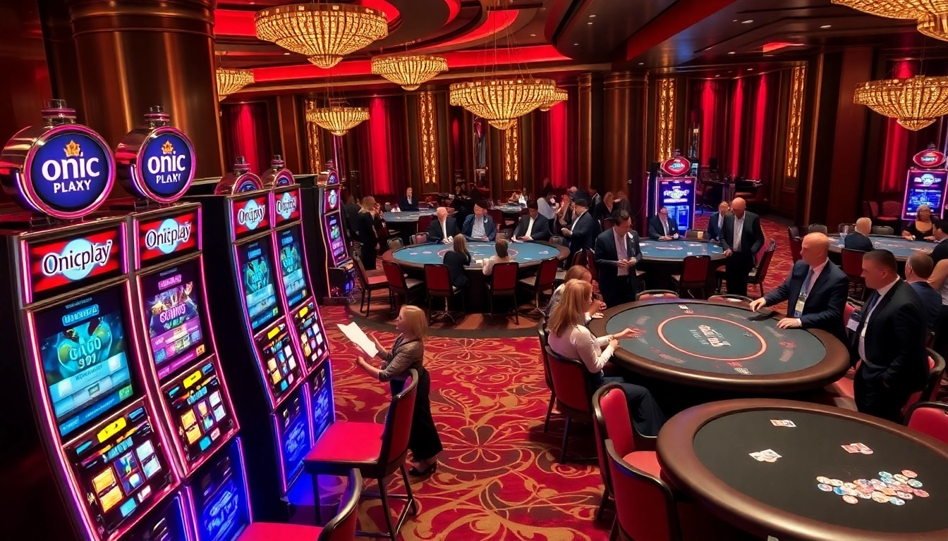 Experience the thrill of winning with Onicplay in a vibrant casino atmosphere filled with excitement.