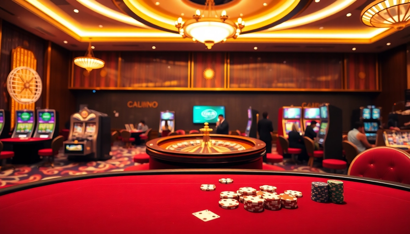 Capturing the excitement of gambling with MV88 at a luxurious casino table featuring cards and chips.