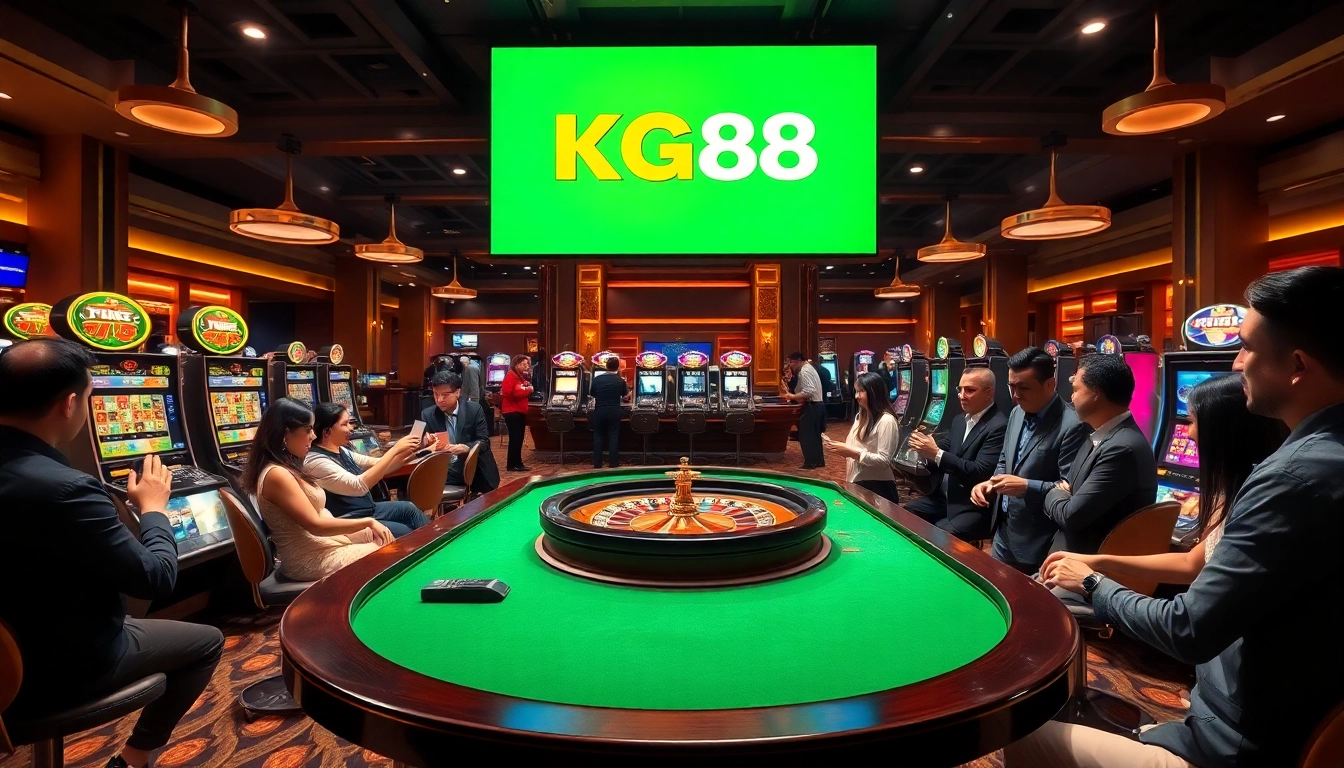 Engaging in high-stakes roulette at KG88 casino featuring vibrant tables and exciting gameplay.